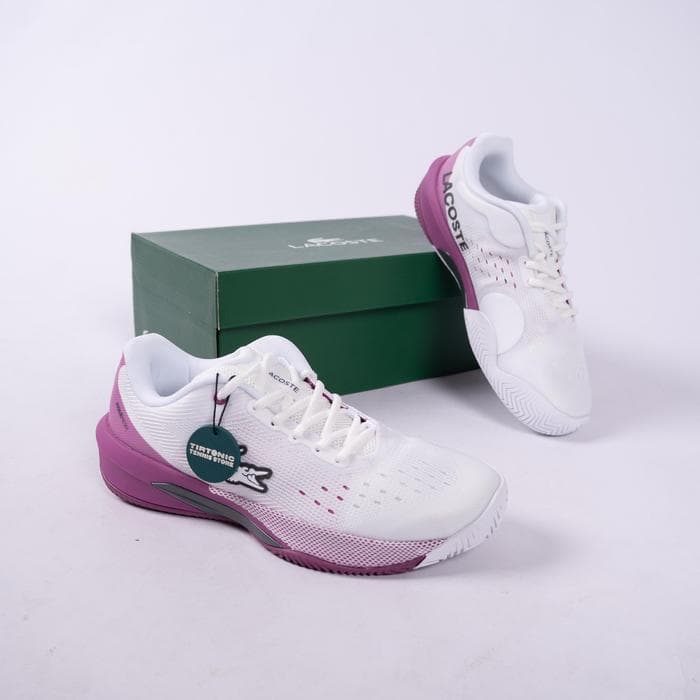 Sepatu Tenis Lacoste AG LT Evo White Pink Tennis Shoes