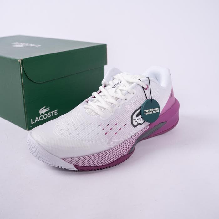 Sepatu Tenis Lacoste AG LT Evo White Pink Tennis Shoes