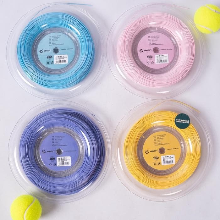 Senar Tenis Deshibeli Macaron Ma3 Tennis String Potongan Reel - Biru, 1.20mm