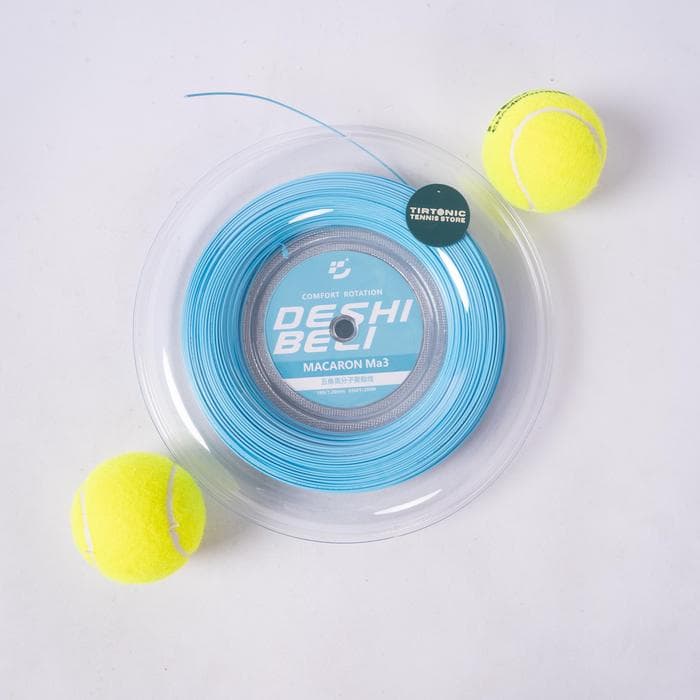 Senar Tenis Deshibeli Macaron Ma3 Tennis String Potongan Reel - Biru, 1.20mm