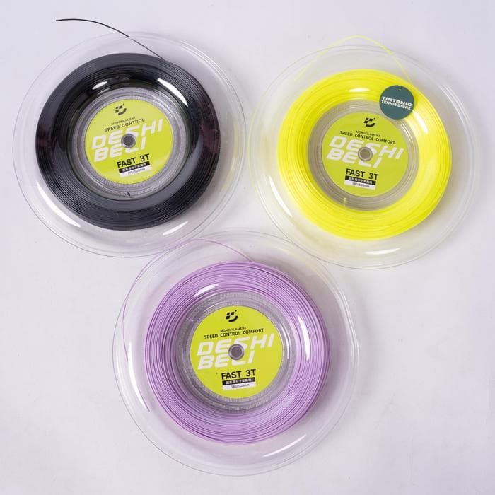 Senar Tenis Deshibeli 3T Tennis String Potongan Reel - Hitam, 1.25mm